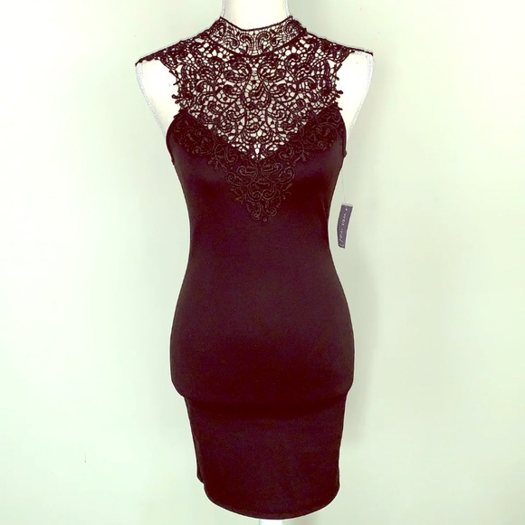 NWT Black Lace Body Con Mini Dress - Picture 7 of 7